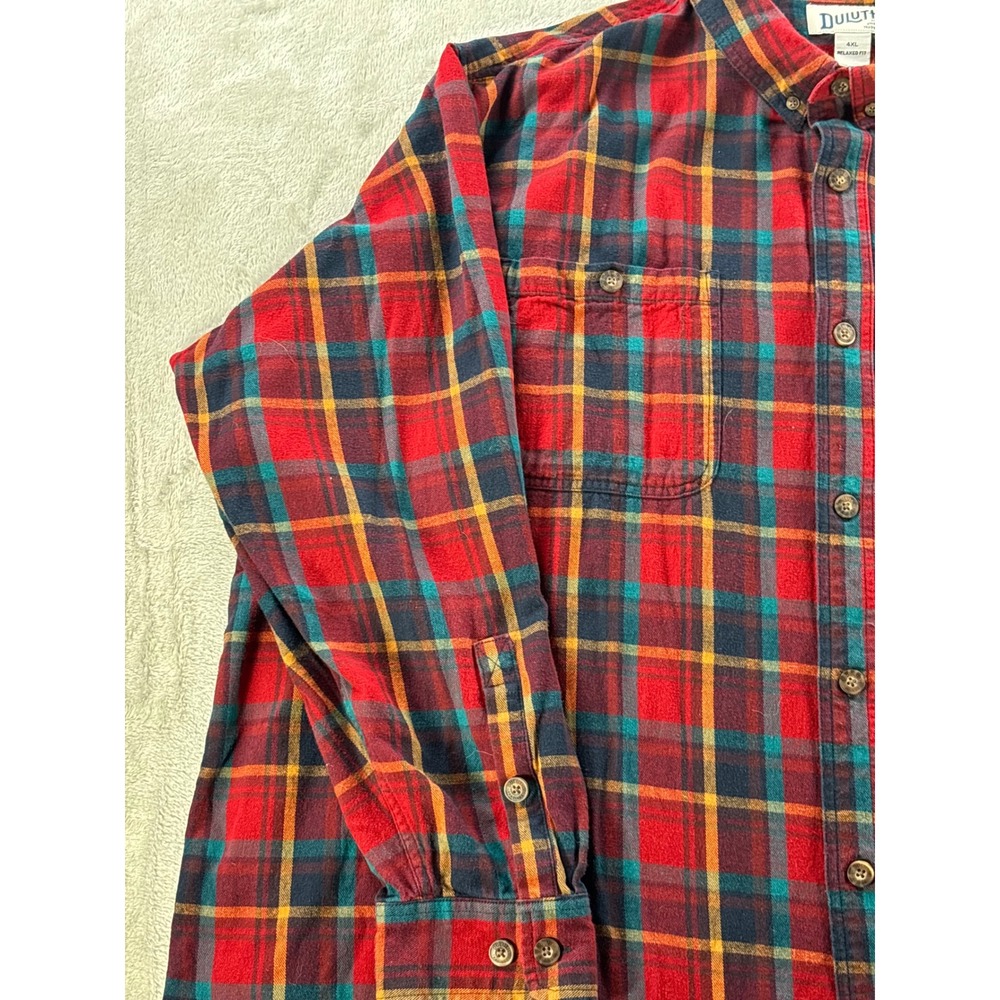 Duluth Trading Co Mens 4XL Plaid Flannel Shirt‎ Relaxed Fit Workwear Heritage - Picture 3 of 11